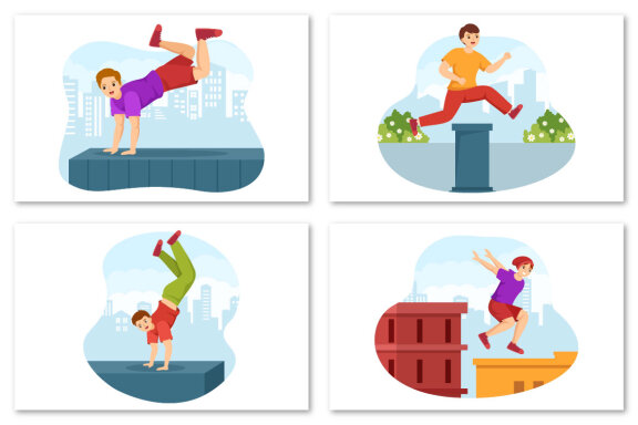 13 Parkour Sports Illustration