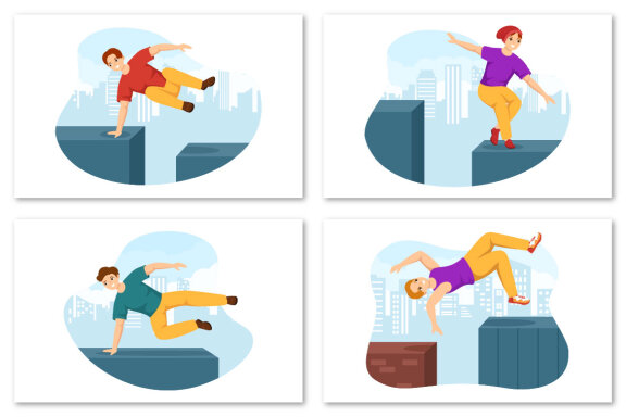 13 Parkour Sports Illustration