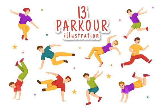 13 Parkour Sports Illustration