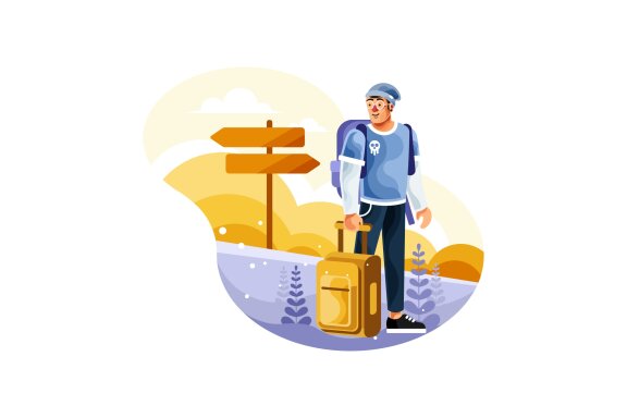 Backpackers Carry Suitcases to Travel