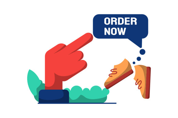order online advertising flat illustration