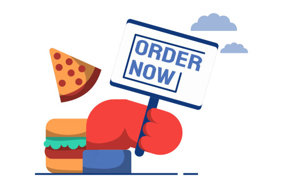 order online advertising flat illustration