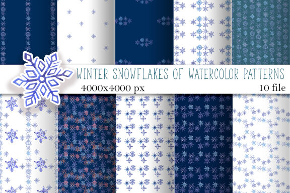 Set of snowflakes patterns