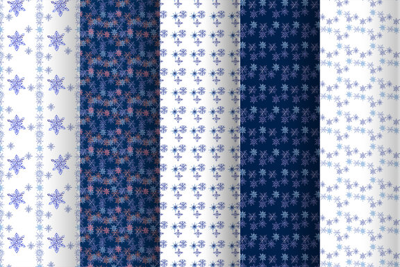 Set of snowflakes patterns