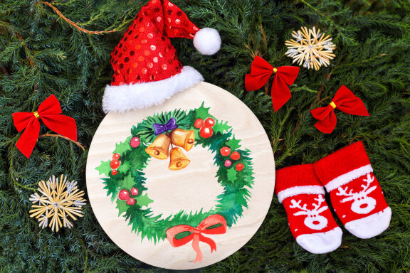 Homey Christmas Watercolor Cliparts Set