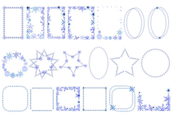 Watercolor Snowflakes Frames