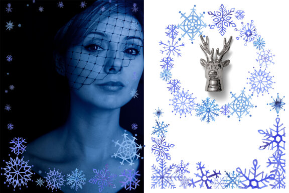 Watercolor Snowflakes Frames