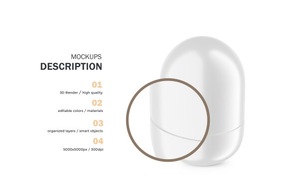 Plastic Roll-On Bottle - PSD Mockup