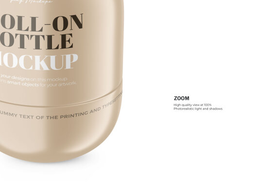 Plastic Roll-On Bottle - PSD Mockup