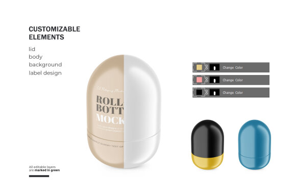 Plastic Roll-On Bottle - PSD Mockup
