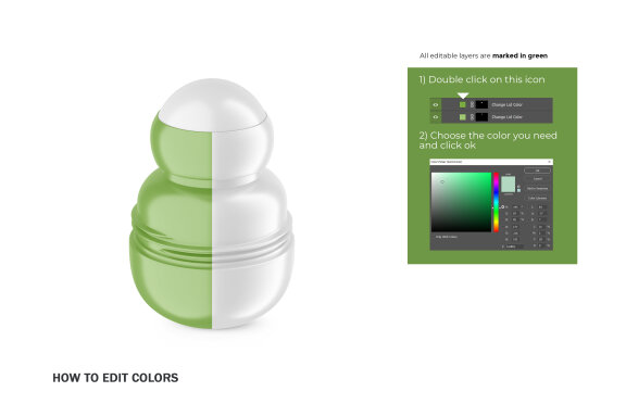 Plastic Roll-On Bottle - PSD Mockup