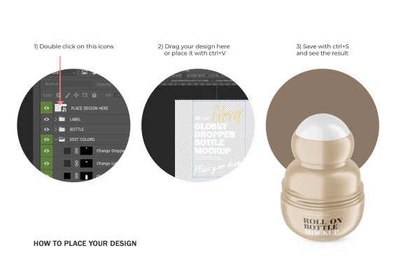 Plastic Roll-On Bottle - PSD Mockup
