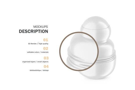 Plastic Roll-On Bottle - PSD Mockup