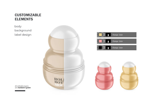 Plastic Roll-On Bottle - PSD Mockup