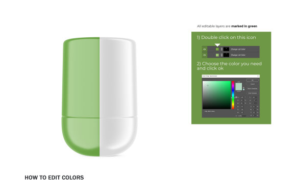 Plastic Roll-On Bottle - PSD Mockup