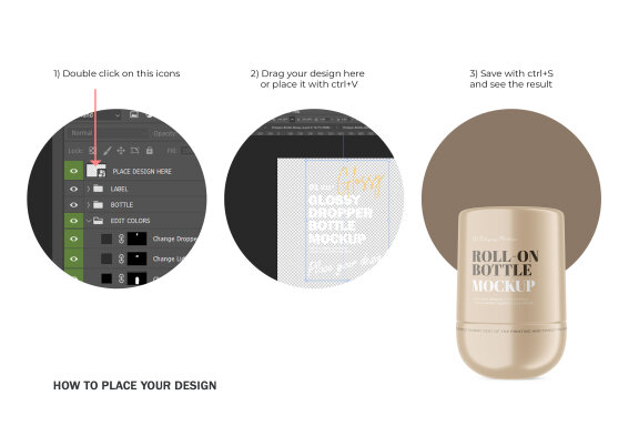 Plastic Roll-On Bottle - PSD Mockup