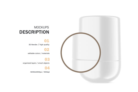 Plastic Roll-On Bottle - PSD Mockup