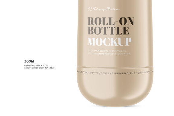 Plastic Roll-On Bottle - PSD Mockup