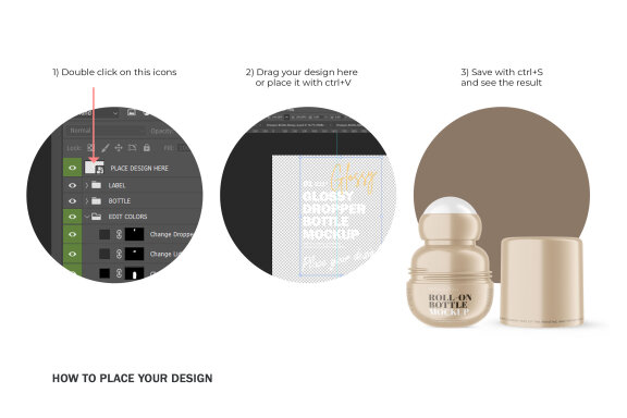 Plastic Roll-On Bottle - PSD Mockup