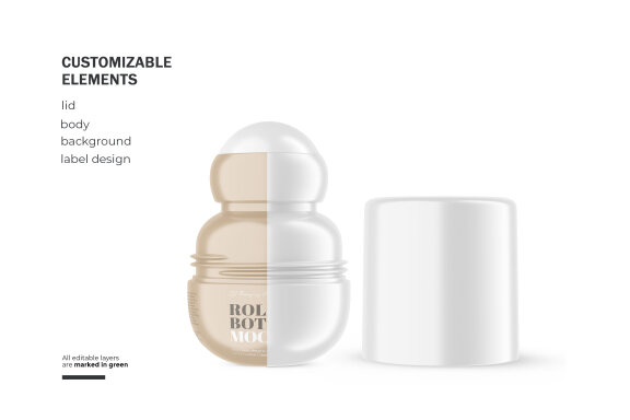 Plastic Roll-On Bottle - PSD Mockup