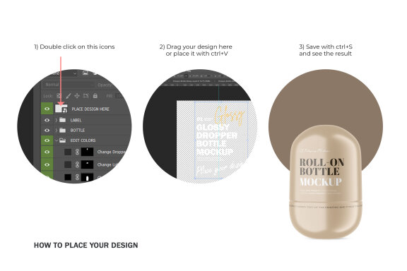 Plastic Roll-On Bottle - PSD Mockup