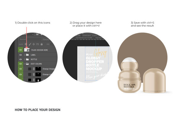 Plastic Roll-On Bottle - PSD Mockup