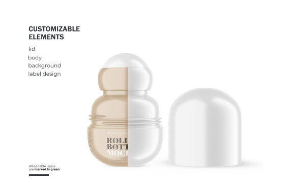 Plastic Roll-On Bottle - PSD Mockup
