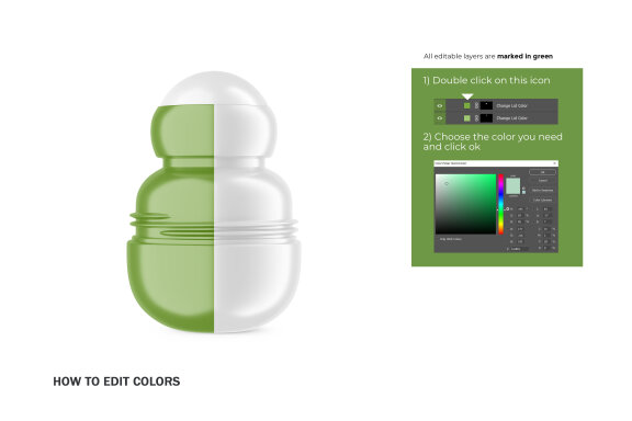 Plastic Roll-On Bottle - PSD Mockup