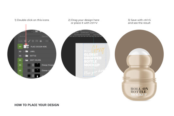 Plastic Roll-On Bottle - PSD Mockup