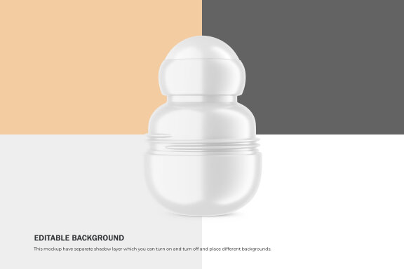 Plastic Roll-On Bottle - PSD Mockup