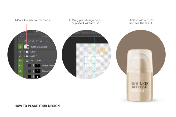 Plastic Roll-On Bottle - PSD Mockup