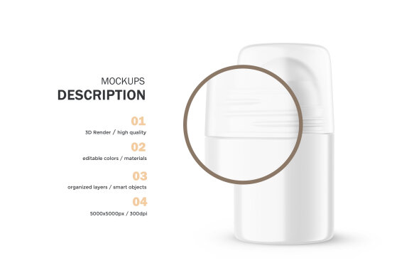Plastic Roll-On Bottle - PSD Mockup