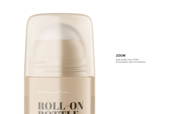 Plastic Roll-On Bottle - PSD Mockup