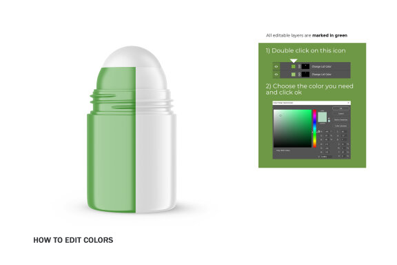 Plastic Roll-On Bottle - PSD Mockup