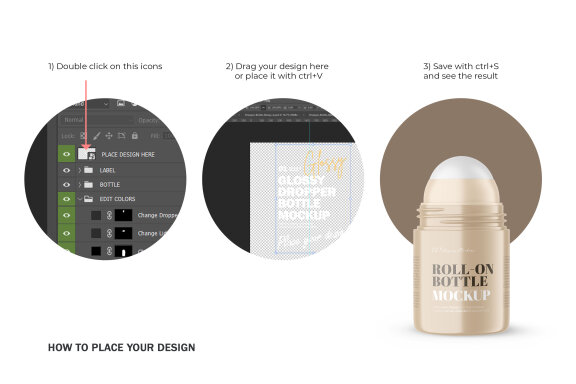 Plastic Roll-On Bottle - PSD Mockup