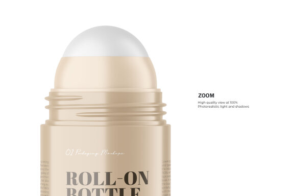 Plastic Roll-On Bottle - PSD Mockup