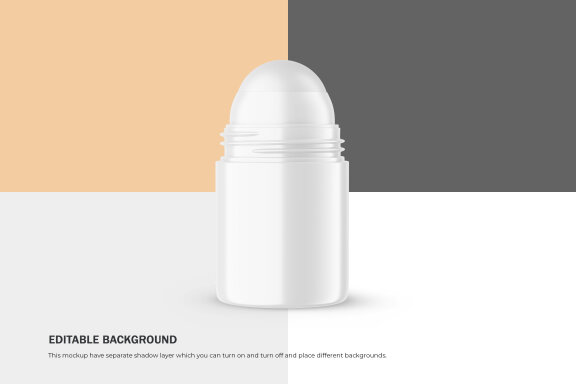 Plastic Roll-On Bottle - PSD Mockup