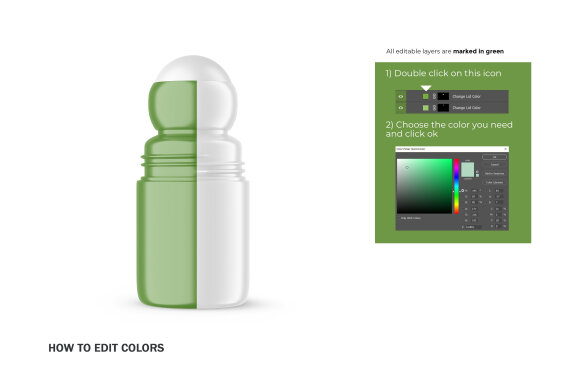 Plastic Roll-On Bottle - PSD Mockup