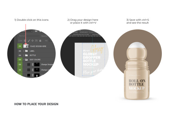 Plastic Roll-On Bottle - PSD Mockup