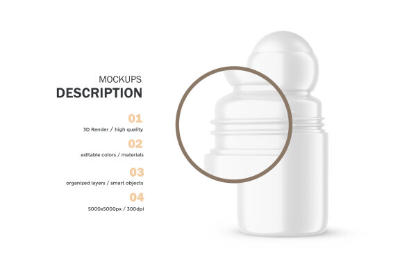 Plastic Roll-On Bottle - PSD Mockup