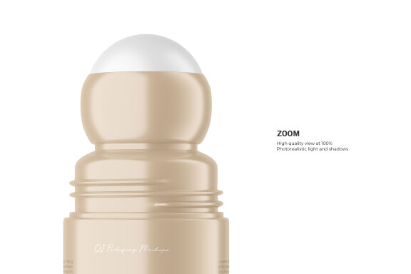 Plastic Roll-On Bottle - PSD Mockup