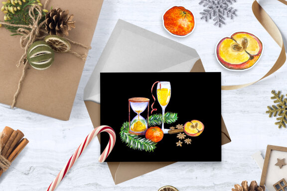 Watercolor Cliparts Set Cozy Christmas Set