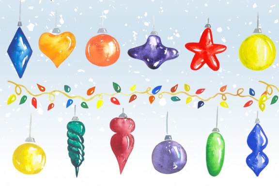 Christmas Toys Watercolor Set