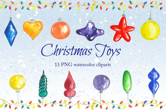 Christmas Toys Watercolor Set