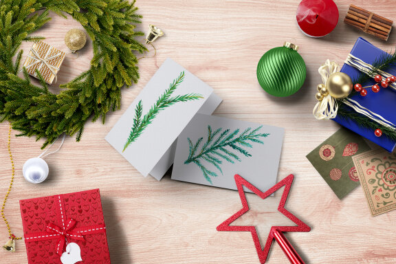 Watercolor Christmas Decor for Bouquets