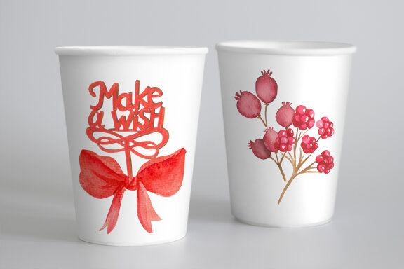 Watercolor Christmas Decor for Bouquets