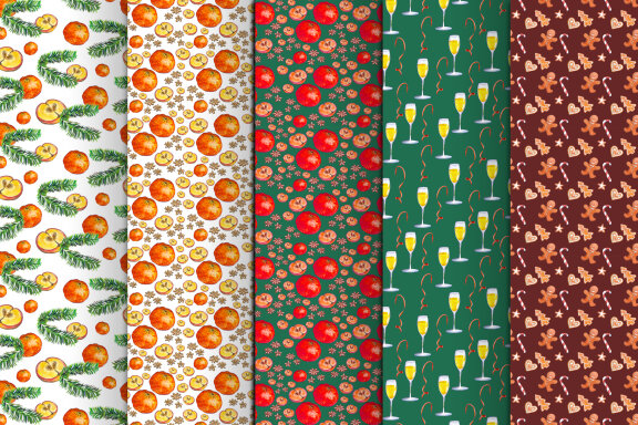Winter Watercolor Patterns