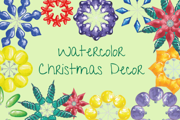 Watercolor Christmas Decor