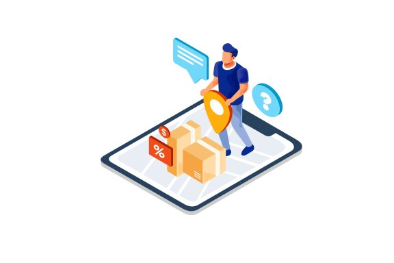 Isometric Online Delivery Tracking Application Illustration