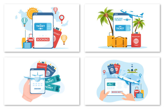 11 Online Travel Ticket Store Illustration